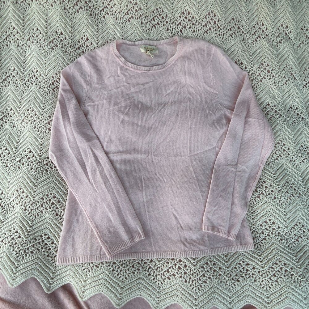 XL Peck & Peck Cashmere Sweater 2 Ply Baby Pink Soft Twee Femme Fairy Angelcore